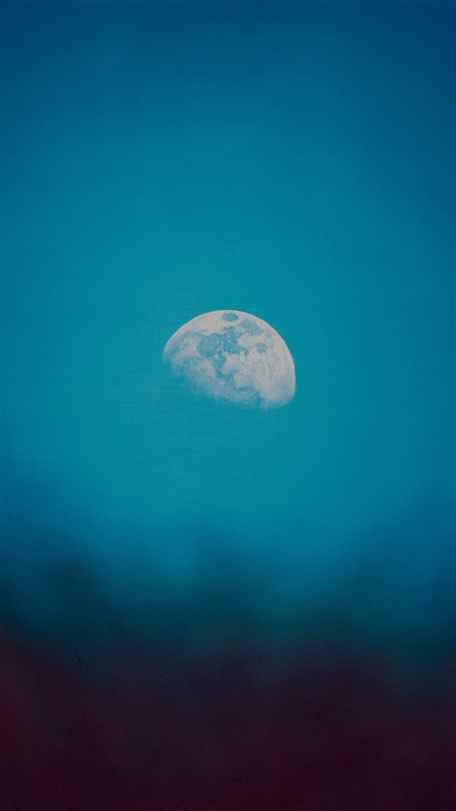 Moon Rise Day Nature Blue Dark Night Green iPhone 8 wallpaper 