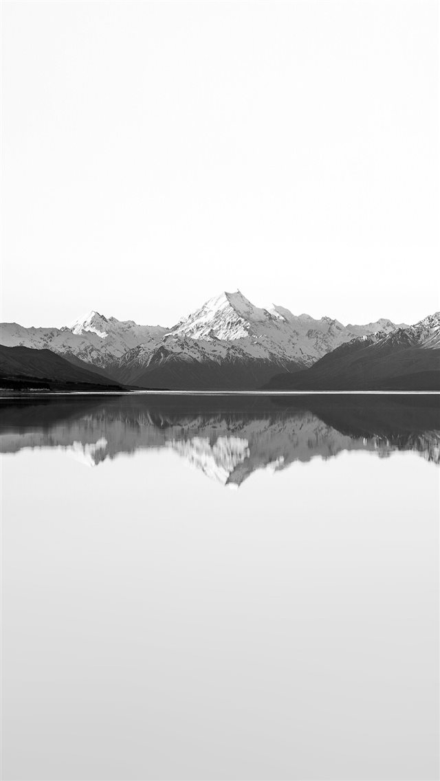 Reflection Lake Blue Mountain Water River Bw White iPhone 8 wallpaper 