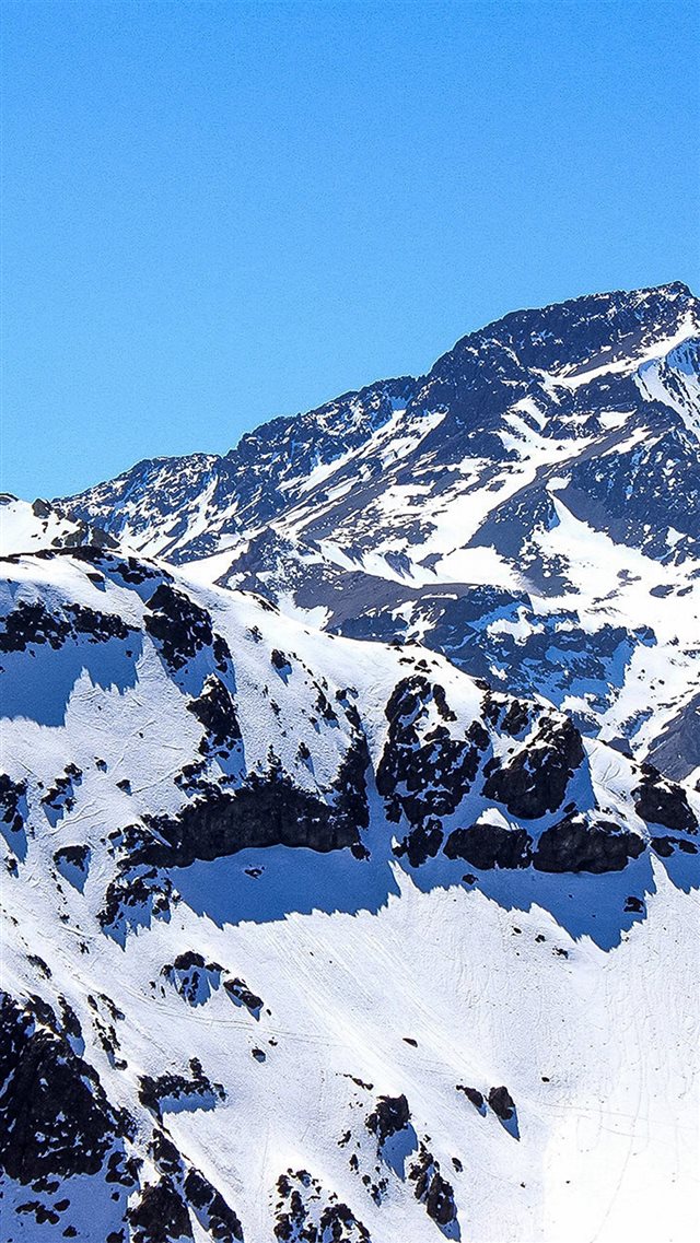 White Snow Blue Mountain Winter iPhone 8 wallpaper 