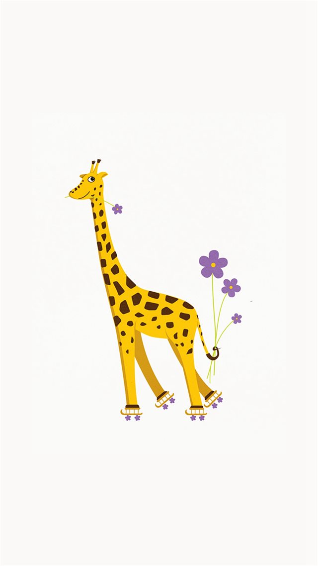 Rollerskating Giraffe Illustration iPhone 8 wallpaper 