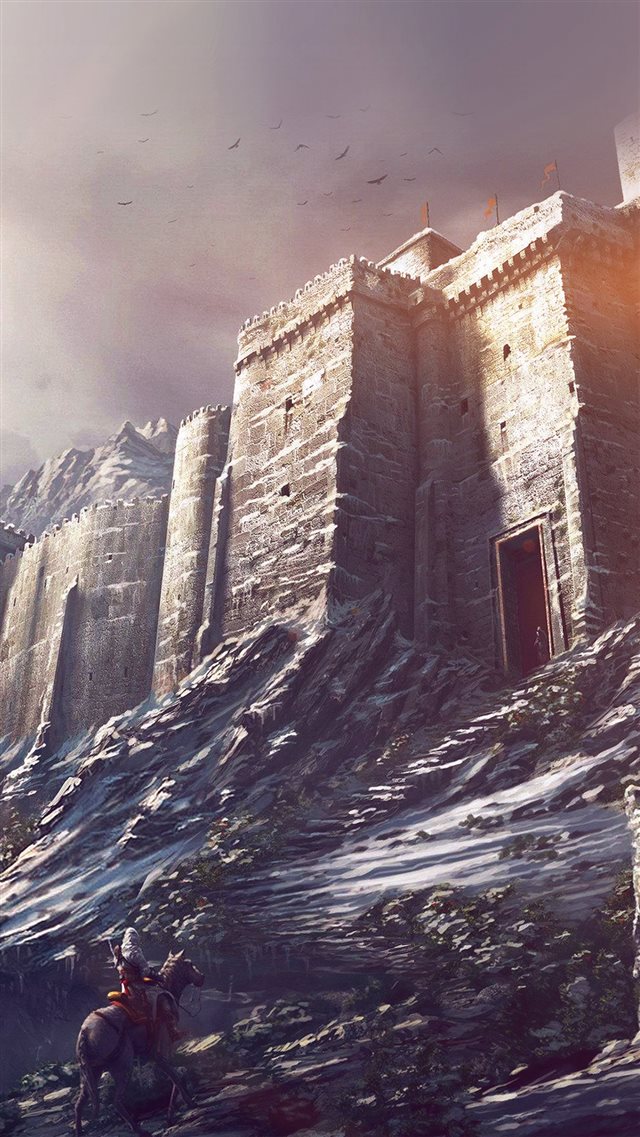 Game Illustration Castle Snow Winter Flare iPhone 8 wallpaper 