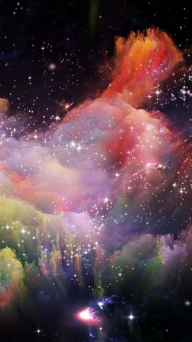 Space Rainbow Colorful Star Art Illustration iPhone 8 wallpaper 