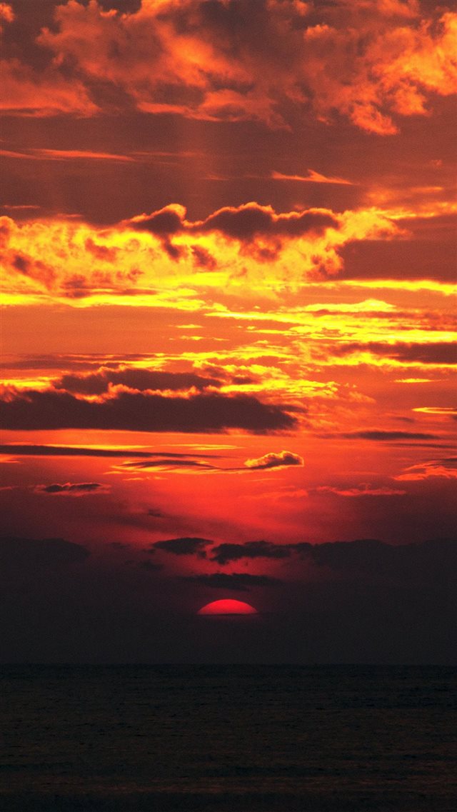 Sunset Red Sky Nature iPhone 8 wallpaper 