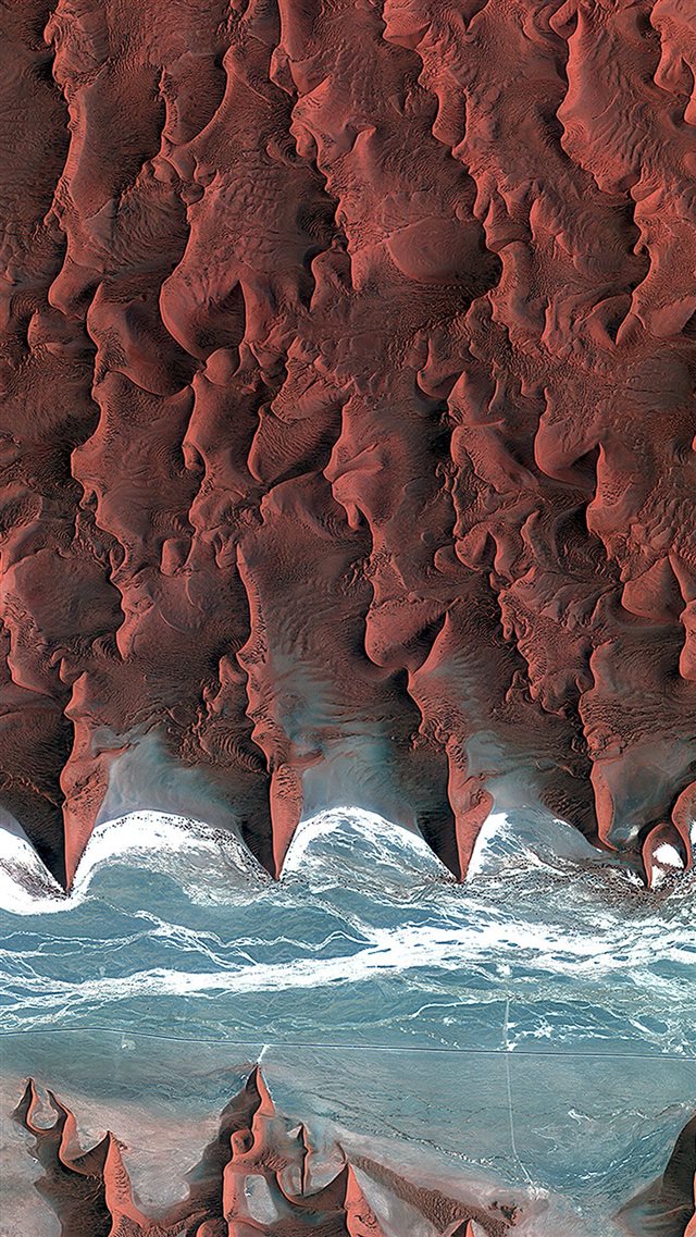 Namib Desert Red Earthview Pattern iPhone 8 wallpaper 