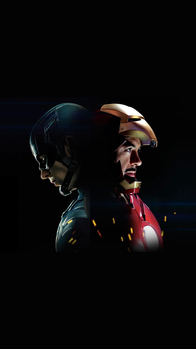 Captain America Civilwar Ironman Hero Art Illustration iPhone 8 wallpaper 