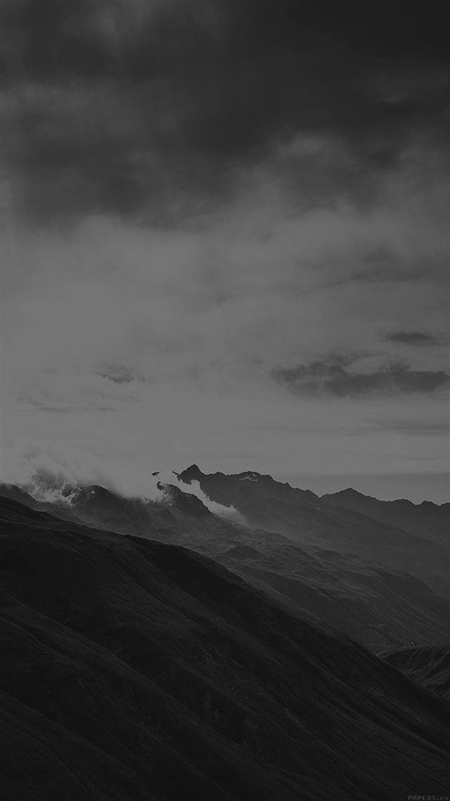 Mountain Art Fog Nature Dark Bw iPhone 8 wallpaper 