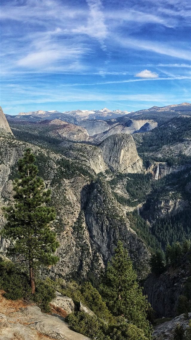 Summer Mountain Yosemite Nature Cloud Sky iPhone 8 wallpaper 