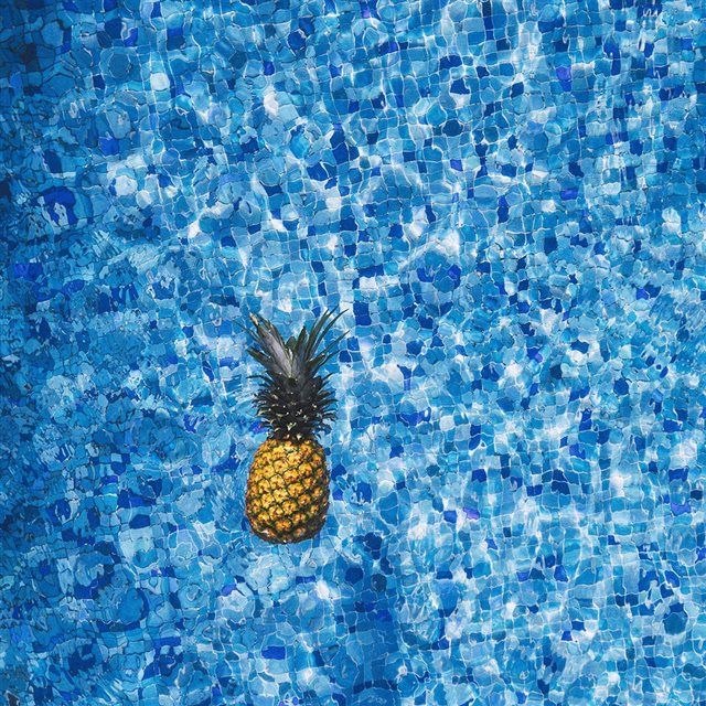 Sea Water Pineapple Swim Ripple Wave Blue iPad wallpaper 