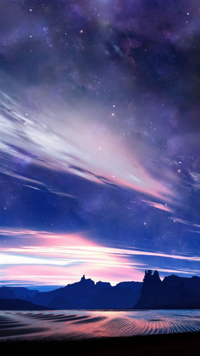 Nature Shiny Cloudy Space View Night iPhone 8 wallpaper 