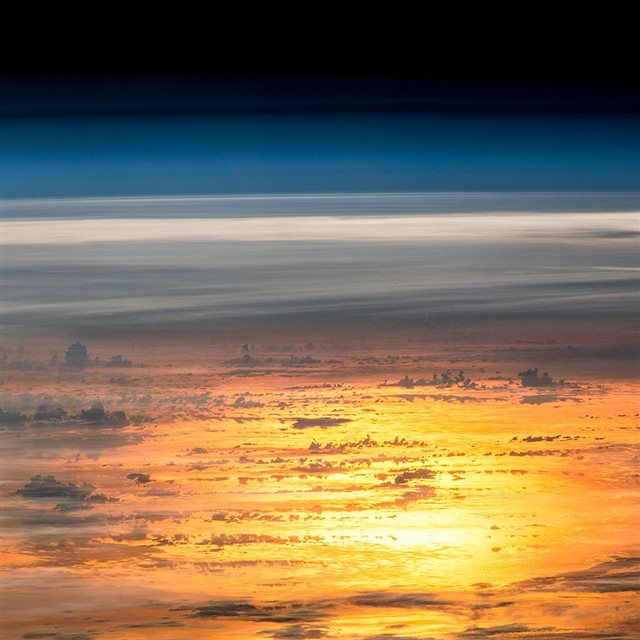 Sunset Sky From Space Art Earthview Illustration iPad wallpaper 