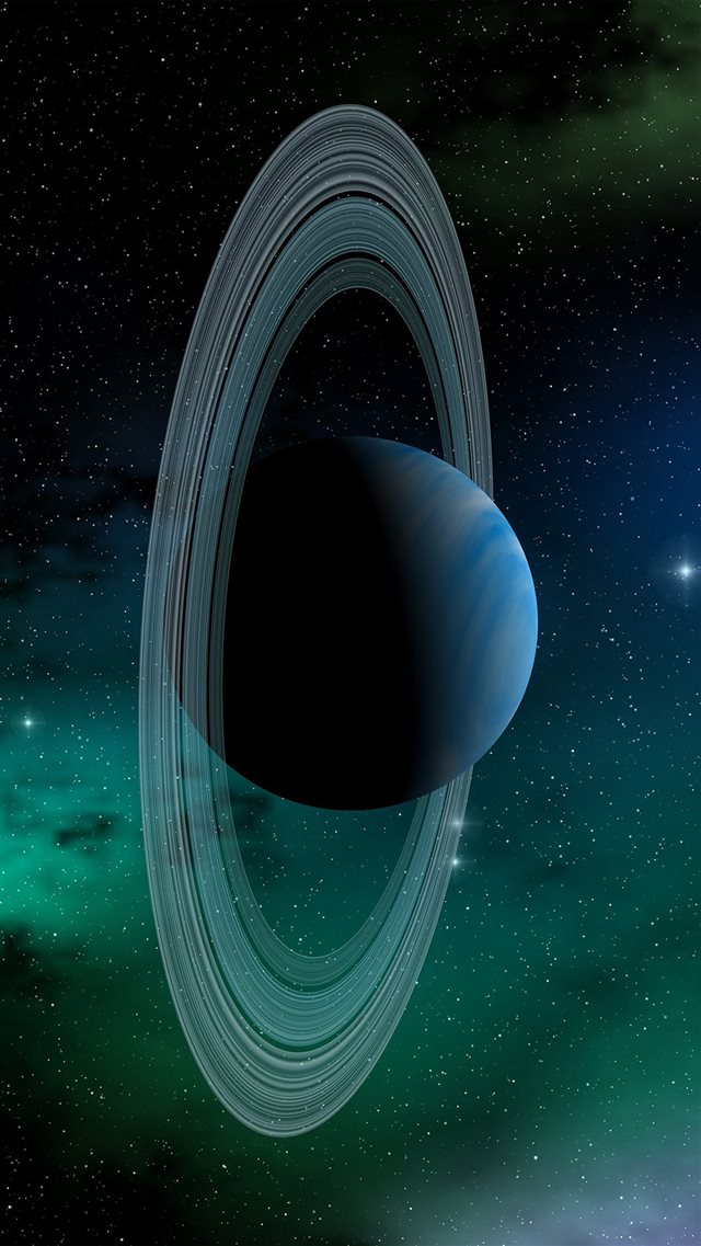 Space Planet Saturn Blue Star Art Illustration iPhone 8 wallpaper 