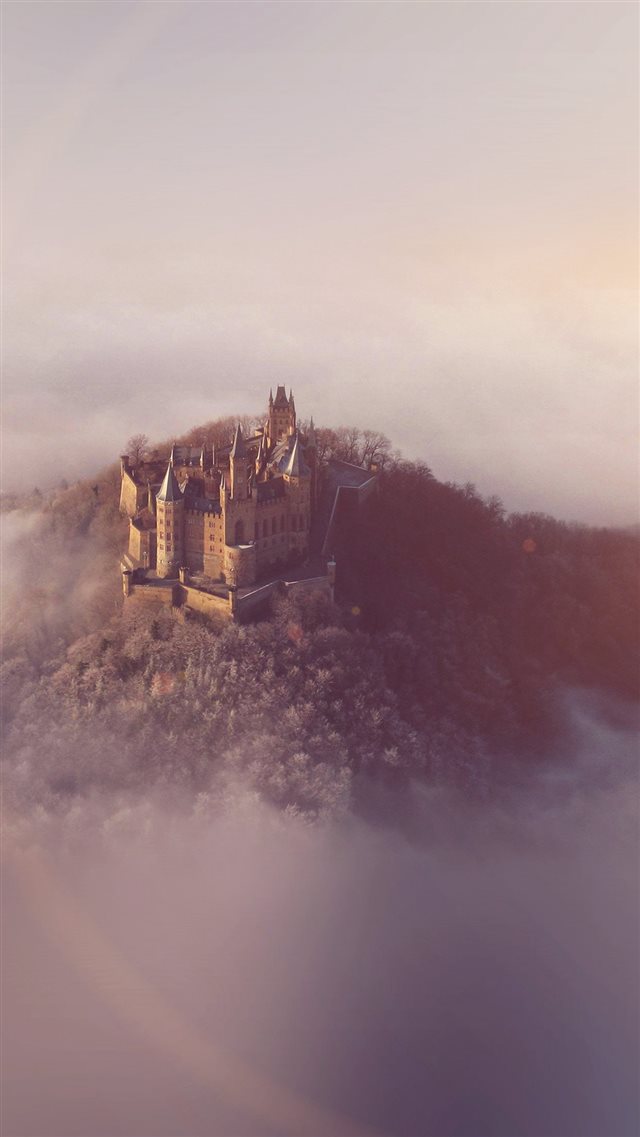 Castle Sky Cloud Dream Fantasy Art Nature Flare iPhone 8 wallpaper 