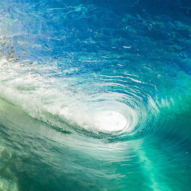 Wave Cool Summer Vacation Ocean Blue Green iPad wallpaper 