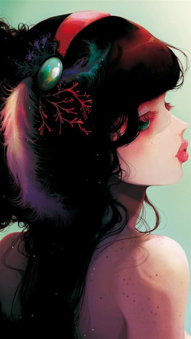 Cute Sweet Anime Girl Back Dreamy iPhone 8 wallpaper 