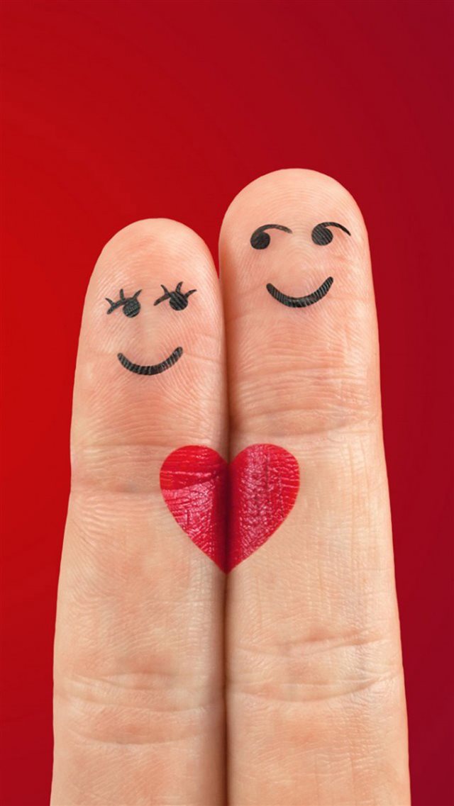 Lovely Love Heart Shaped Fingers Couple iPhone 8 wallpaper 