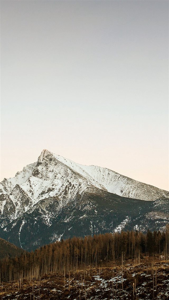 Mountain Simple Fall Snow iPhone 8 wallpaper 
