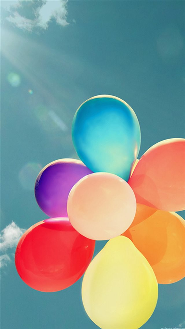 Colorful Balloons Bunch Flying High iPhone 8 wallpaper 