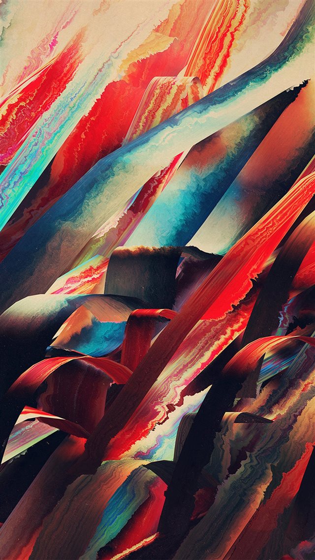 Watercolored Lines Art Red Pattern iPhone 8 wallpaper 
