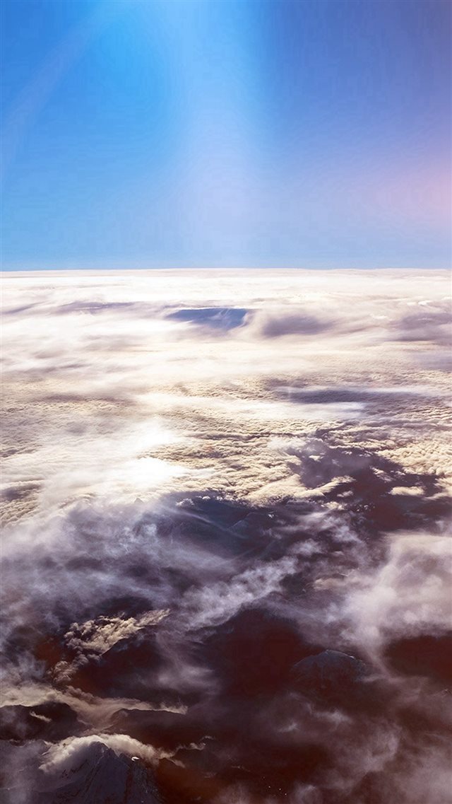 Sky Earth Blue Fly Cloud Sunny Flare iPhone 8 wallpaper 