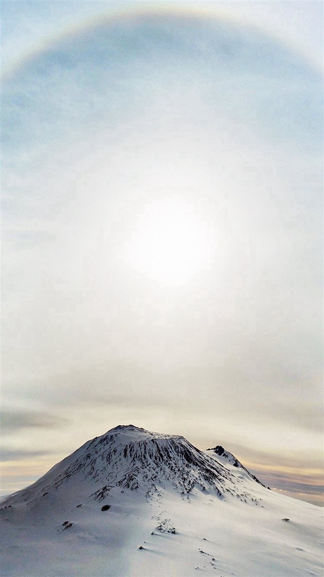 Mountain Wonderful Snow Winter Halo Sky White iPhone 8 wallpaper 