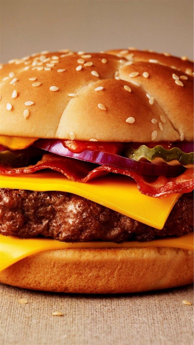 Cute Smelly Fast Food Cheeseburger iPhone 8 wallpaper 
