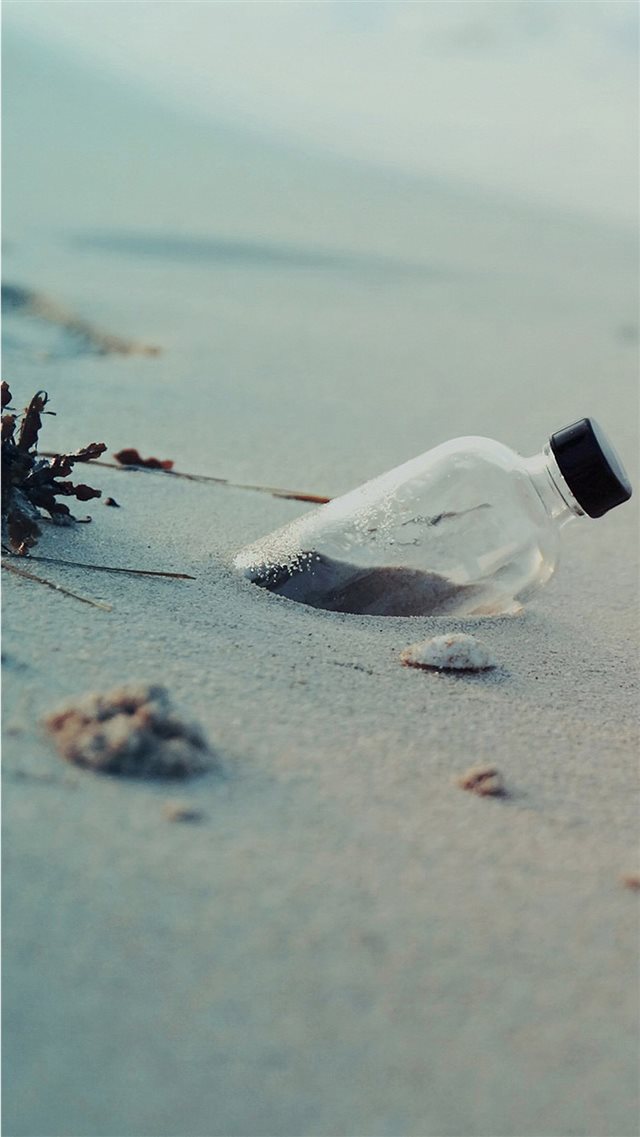 Pure Simple Beach Wish Bottle Landscape iPhone 8 wallpaper 