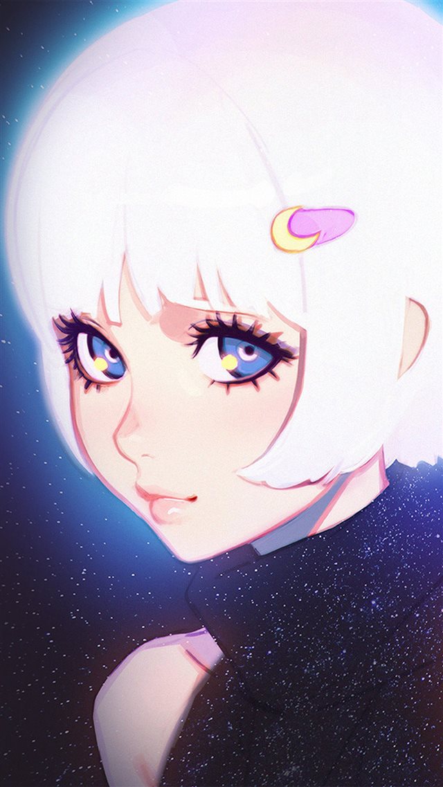 Ilya Kuvshinov Illustration Art Girl Dark White Hair iPhone 8 wallpaper 