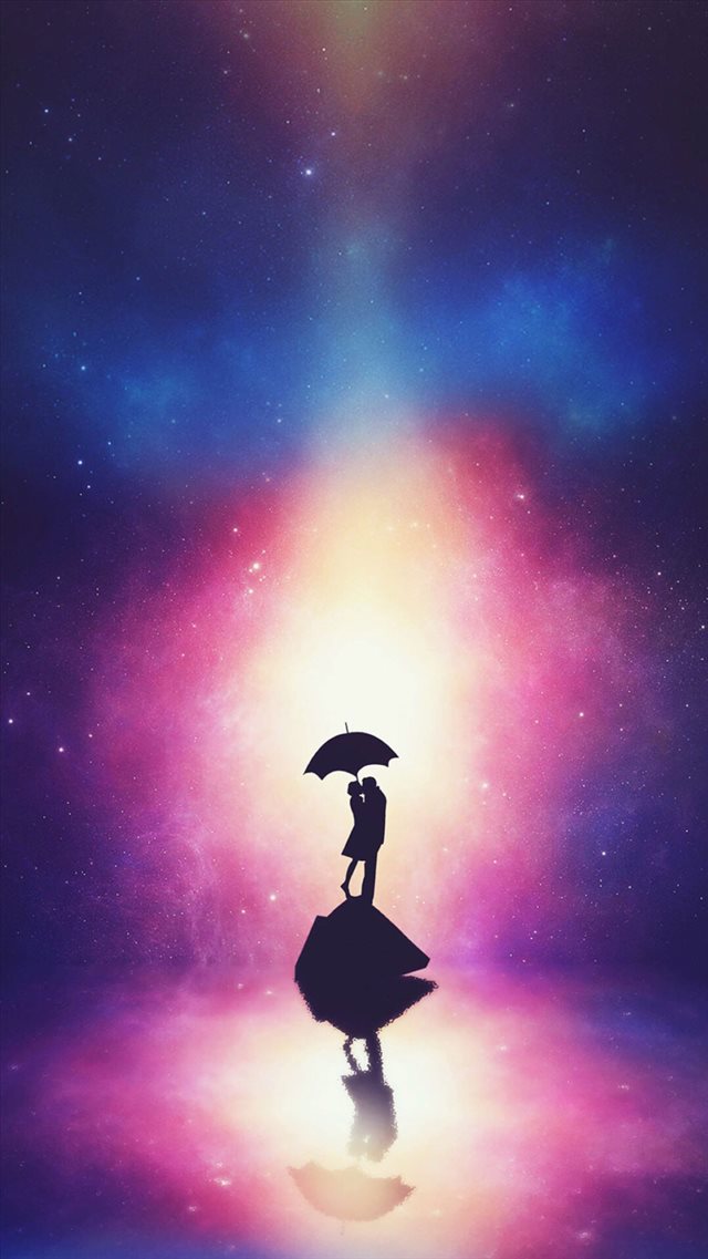 Fantasy Dreamy Anime Lovers Figure Reflection iPhone 8 wallpaper 