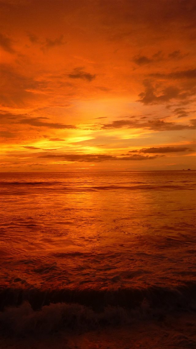 Night Cloud Sea Sunset Nature iPhone 8 wallpaper 