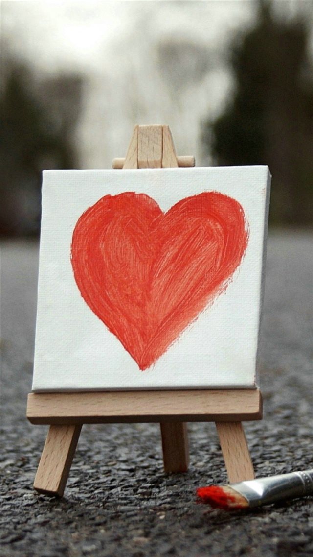 Love Heart Painting Board Artwork iPhone 8 wallpaper 