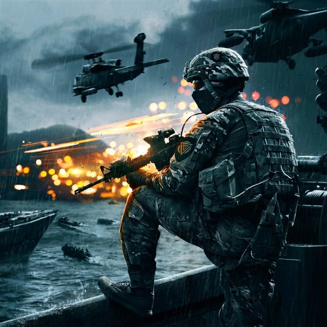 Battlefield 4 Game Sea Digital Illustration iPad wallpaper 