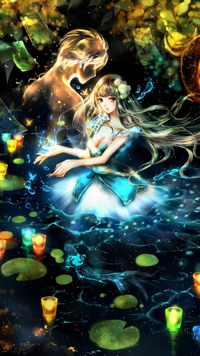 Girl Anime Art Boy Dream Glow iPhone 8 wallpaper 