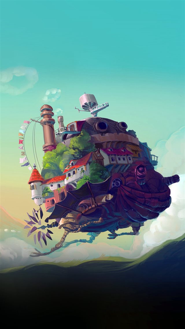 Castle Anime Peace Art Illustration iPhone 8 wallpaper 