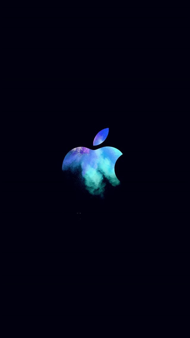 Apple Mac Event Logo Dark Illustration Art Blue iPhone 8 wallpaper 