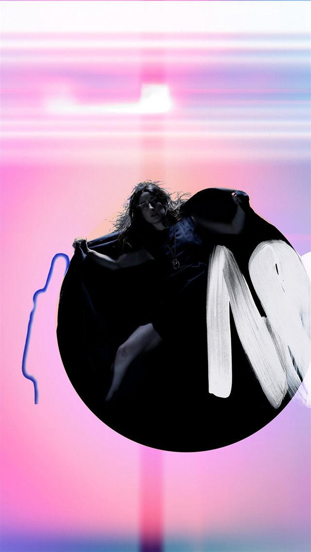 Album Art Girl Neon Light Minimal Illustration Art iPhone 8 wallpaper 