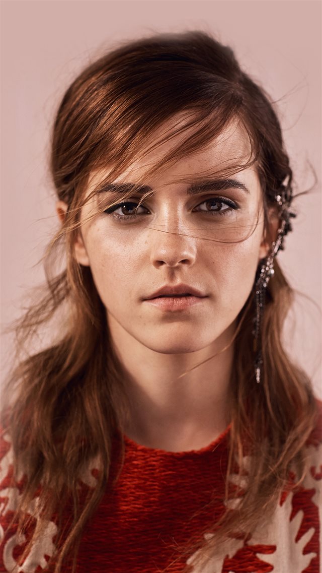 Emma Watson Face Red Film Actress iPhone 8 wallpaper 