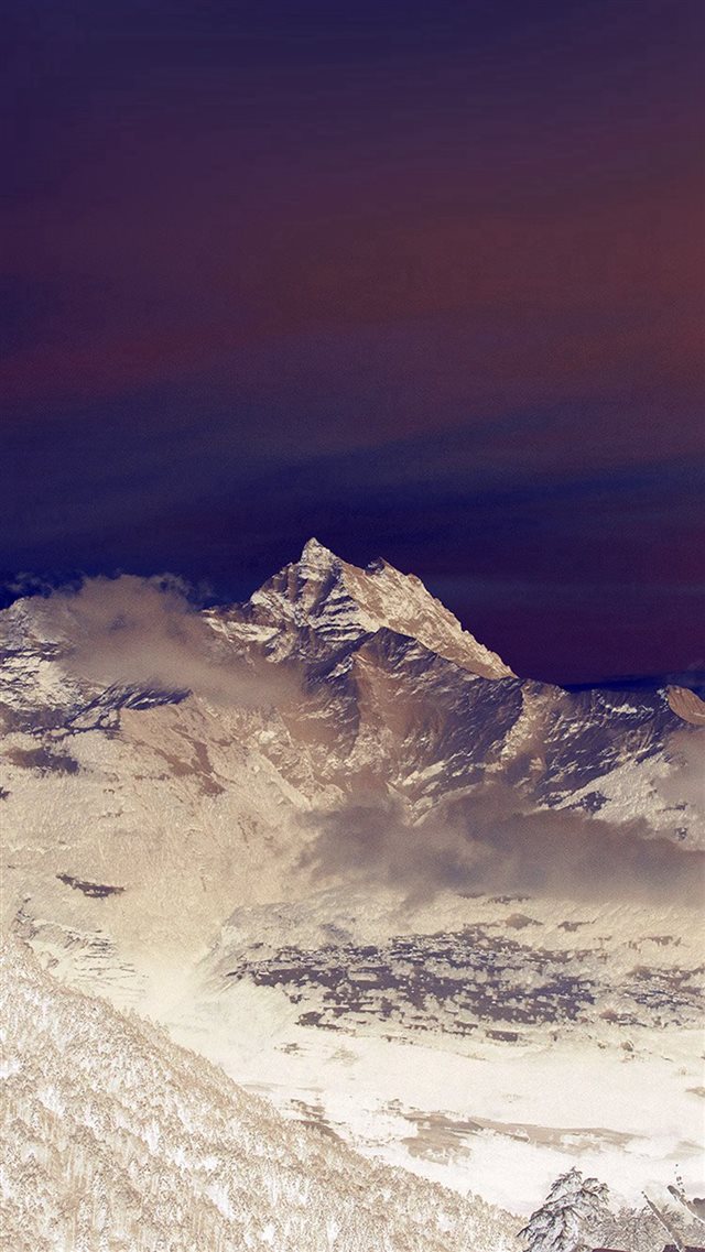 Cold Mountain Snow Nomore Nature Cloud Blue iPhone 8 wallpaper 