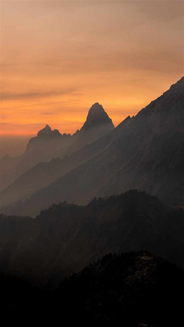 Mountain Sunset Mordor Nature iPhone 8 wallpaper 