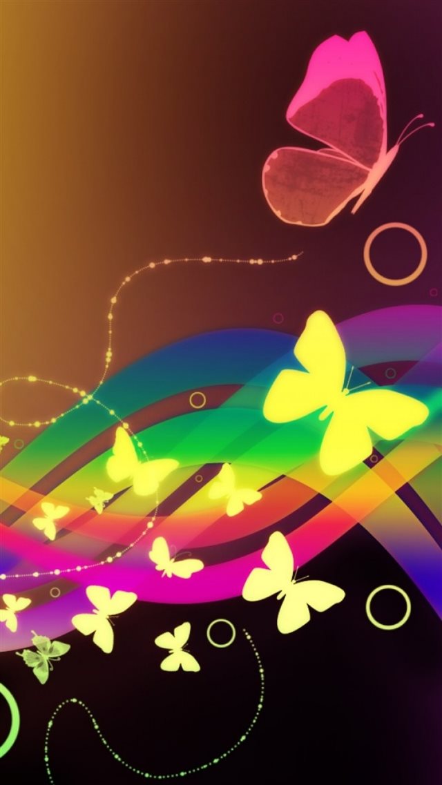Patterns Waves Butterfly Colorful iPhone 8 wallpaper 