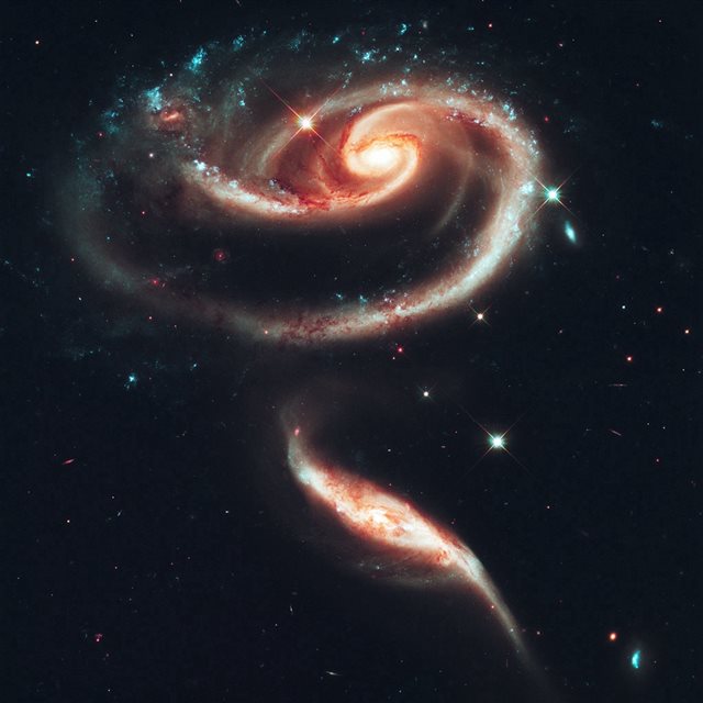 Galaxy Universe Space Dark Illustration Art Red iPad wallpaper 