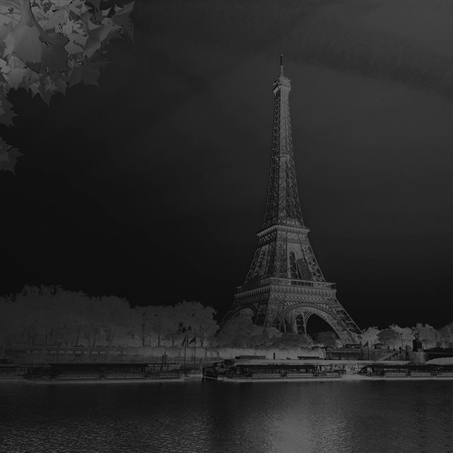 Sky Dark Bw Black Eiffel Tower Nature Paris City iPad wallpaper 