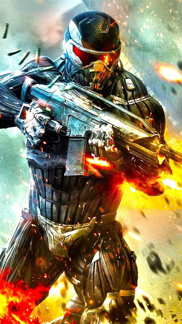 Crysis Fire Boom Bullet Steel Fight iPhone 8 wallpaper 