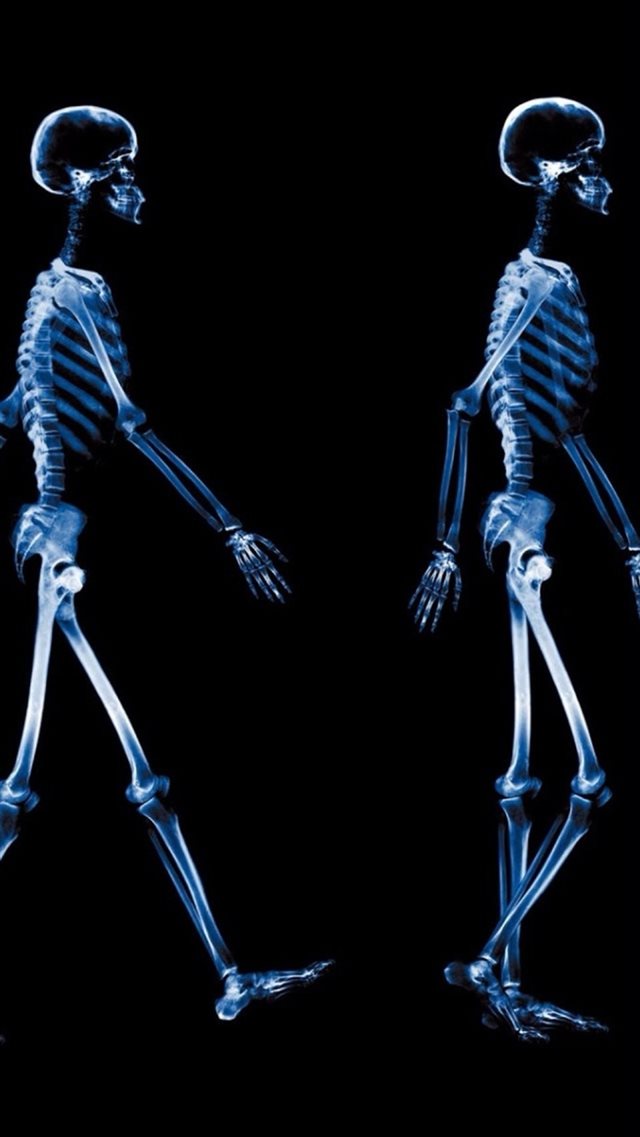 Abstract Xray Walking Human Skeleton Dark iPhone 8 wallpaper 