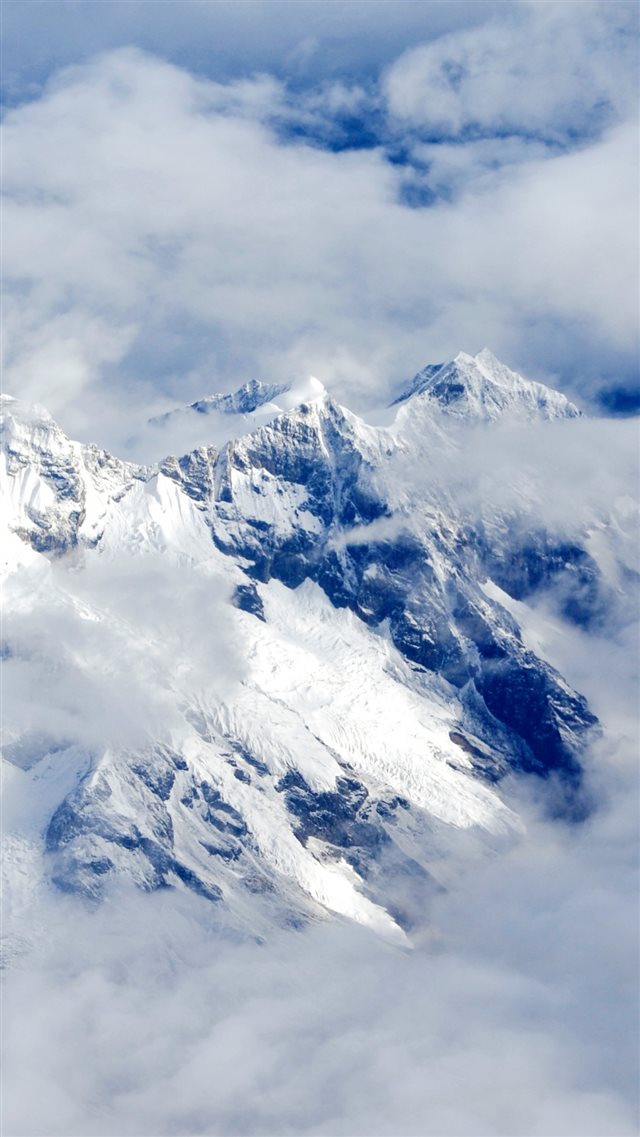 Mountains Clouds Sky Tops iPhone 8 wallpaper 