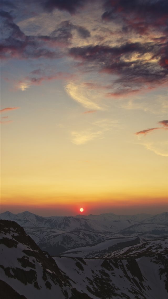 Mountains Cordillera Sky Sunset Sun Clouds iPhone 8 wallpaper 