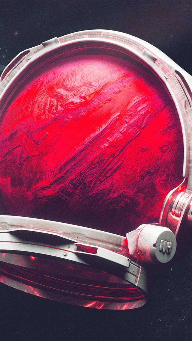 Space Digital Mars Illustration Art Red iPhone 8 wallpaper 
