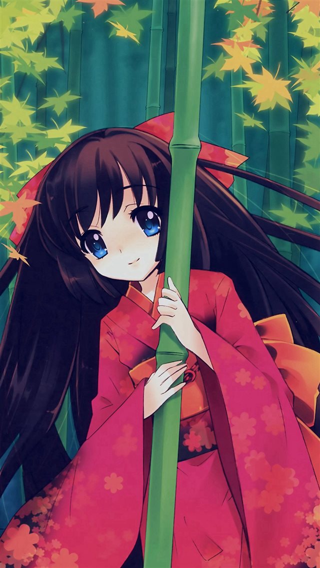 Anime Girl Japan Art Cute Illustraion iPhone 8 Wallpapers Free Download
