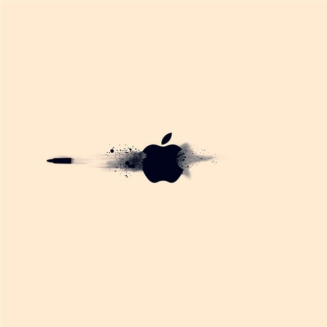 Apple Logo Ihate Ivory Minimal Illustration Art iPad wallpaper 