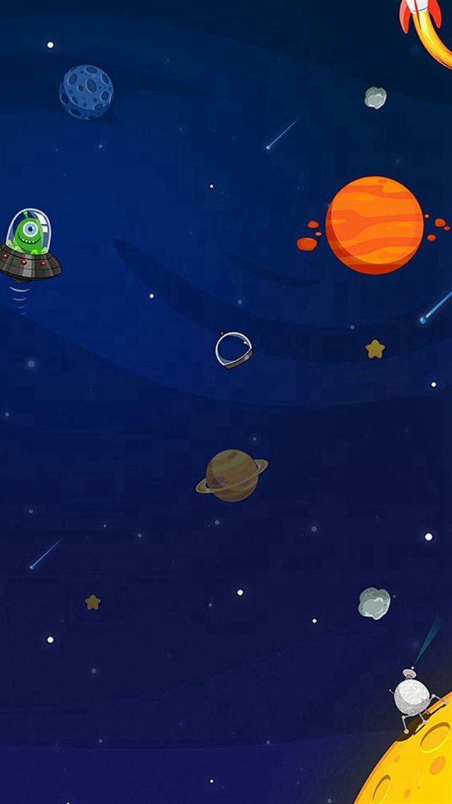Space Aliens Planets Cartoon iPhone 8 wallpaper 