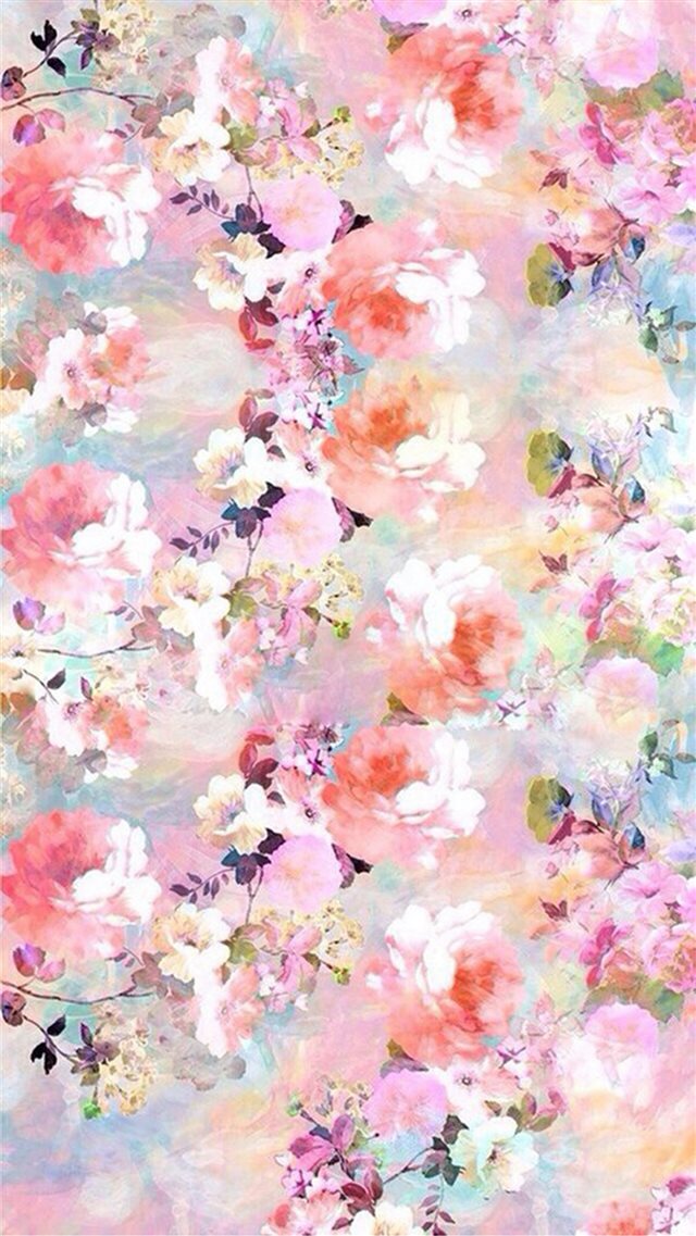 Watercolor Flowers Painting iPhone 8 wallpaper 